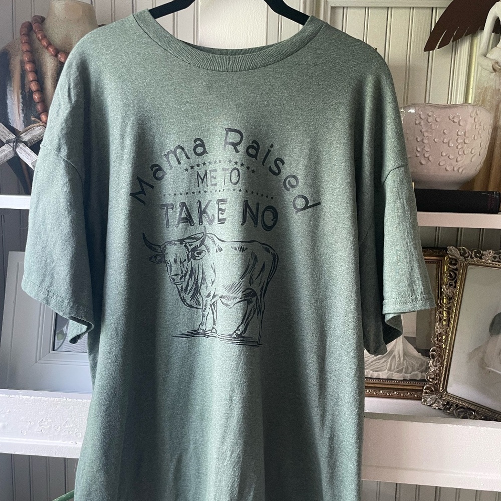 WOMENS MAMA RAISED ME TO TAKE NO BULL T-SHIRT SIZE XL